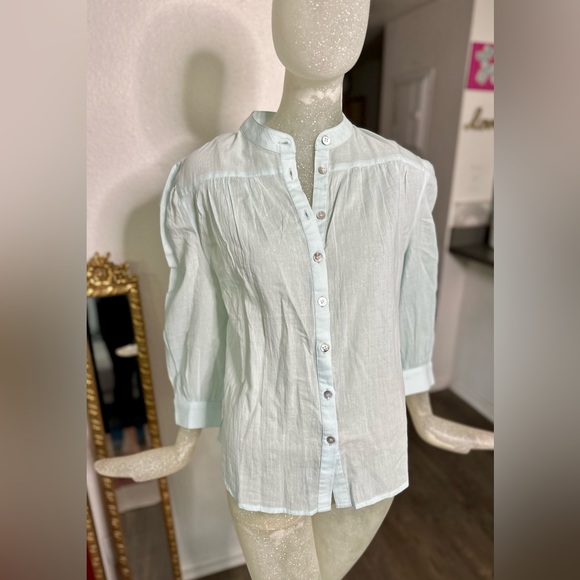 Joe’s Women’s Aurora Blue Sheer Button Up Long Sleeve Top. Size Small. NWT!!! - Picture 2 of 16